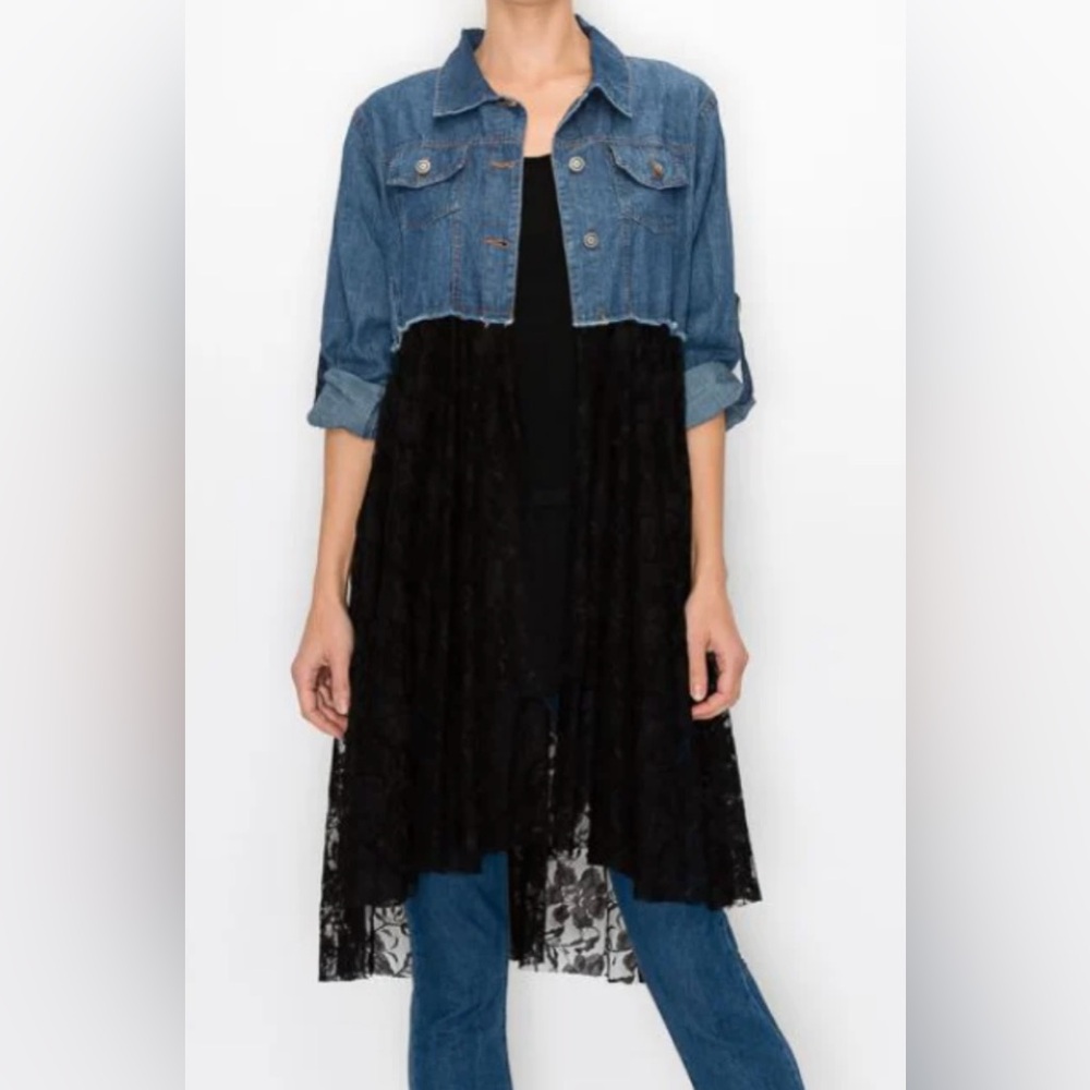 Origami by Vivien Denim and Lace Jacket